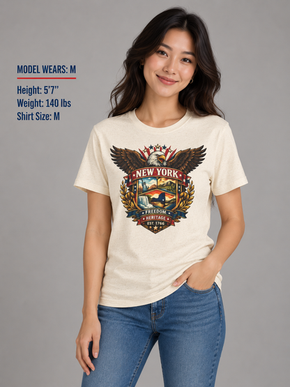 New York American Eagle Unisex Softstyle T Shirt State Pride Graphic Tee Collections FS03