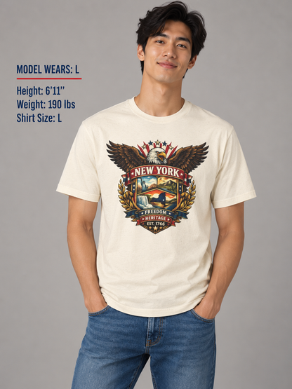 New York American Eagle Unisex Softstyle T Shirt State Pride Graphic Tee Collections FS03