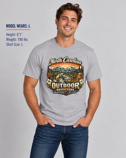 North Carolina Outdoor Outfitters Unisex Softstyle T Shirt State Pride Graphic Tee Collections FS03