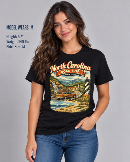 North Carolina Road Trip Unisex Softstyle T Shirt State Pride Graphic Tee Collections FS03
