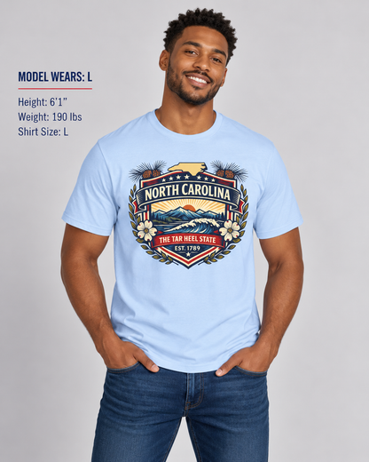 North Carolina Heritage Badge Unisex Softstyle T Shirt State Pride Graphic Tee Collections FS03