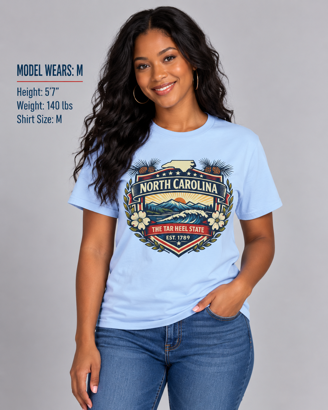 North Carolina Heritage Badge Unisex Softstyle T Shirt State Pride Graphic Tee Collections FS03