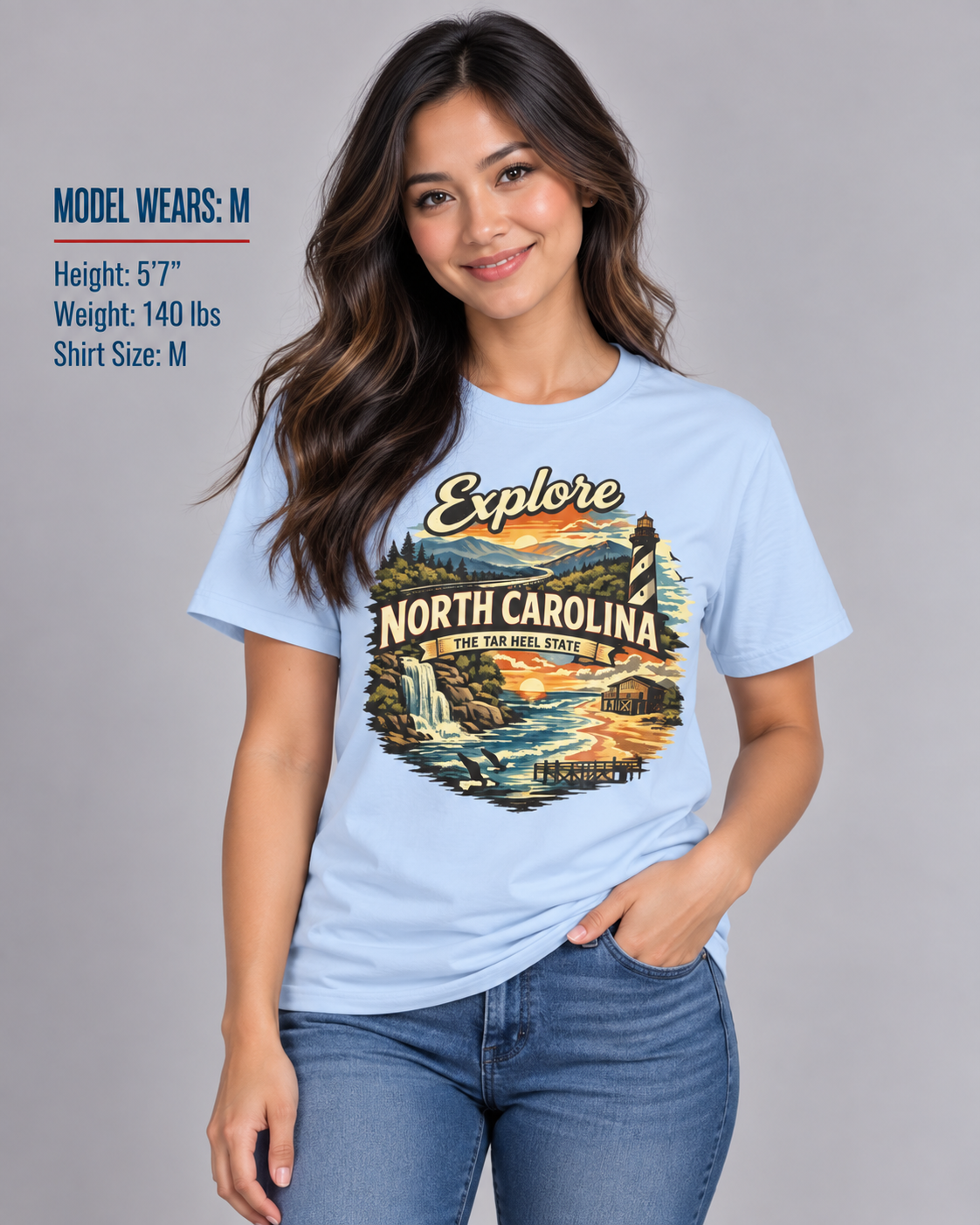 Explore North Carolina Unisex Softstyle T Shirt State Pride Graphic Tee Collections FS03