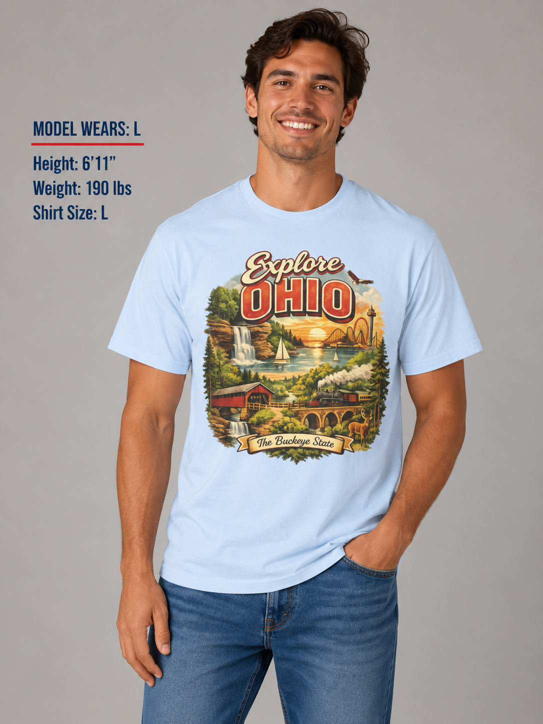 Explore Ohio Unisex Softstyle T Shirt State Pride Graphic Tee Collections FS03
