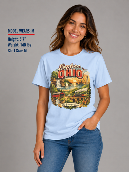 Explore Ohio Unisex Softstyle T Shirt State Pride Graphic Tee Collections FS03