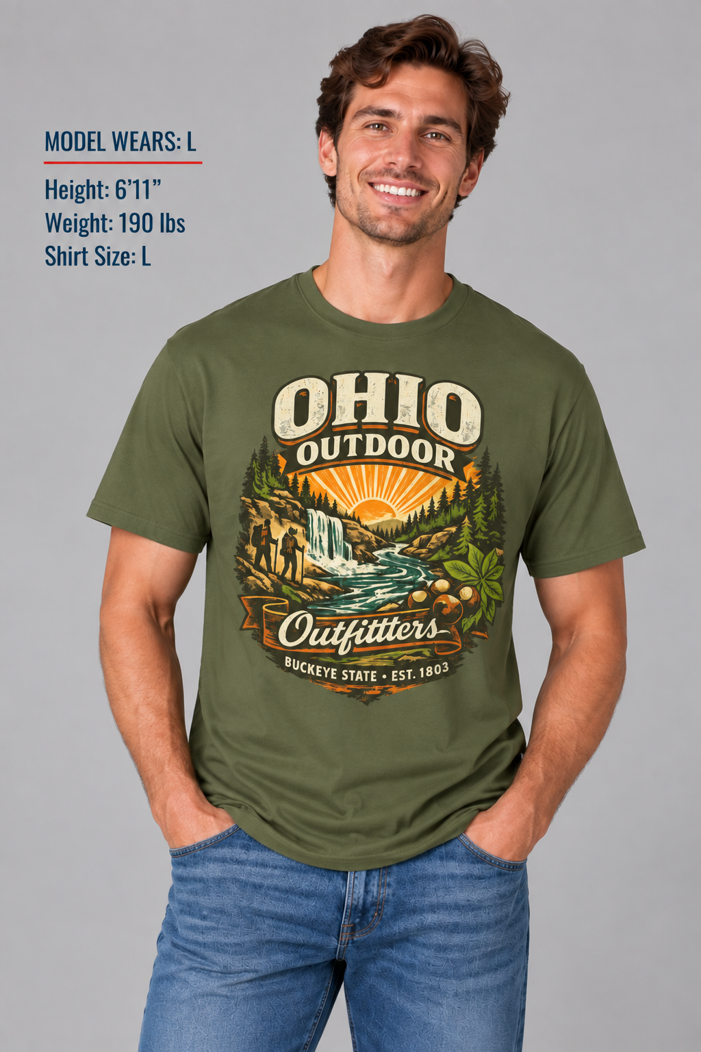 Ohio Outdoor Outfitters Unisex Softstyle T Shirt State Pride Graphic Tee Collections FS03