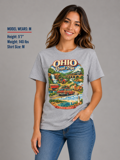 Ohio Road Trip Unisex Softstyle T Shirt State Pride Graphic Tee Collections FS03