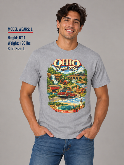 Ohio Road Trip Unisex Softstyle T Shirt State Pride Graphic Tee Collections FS03