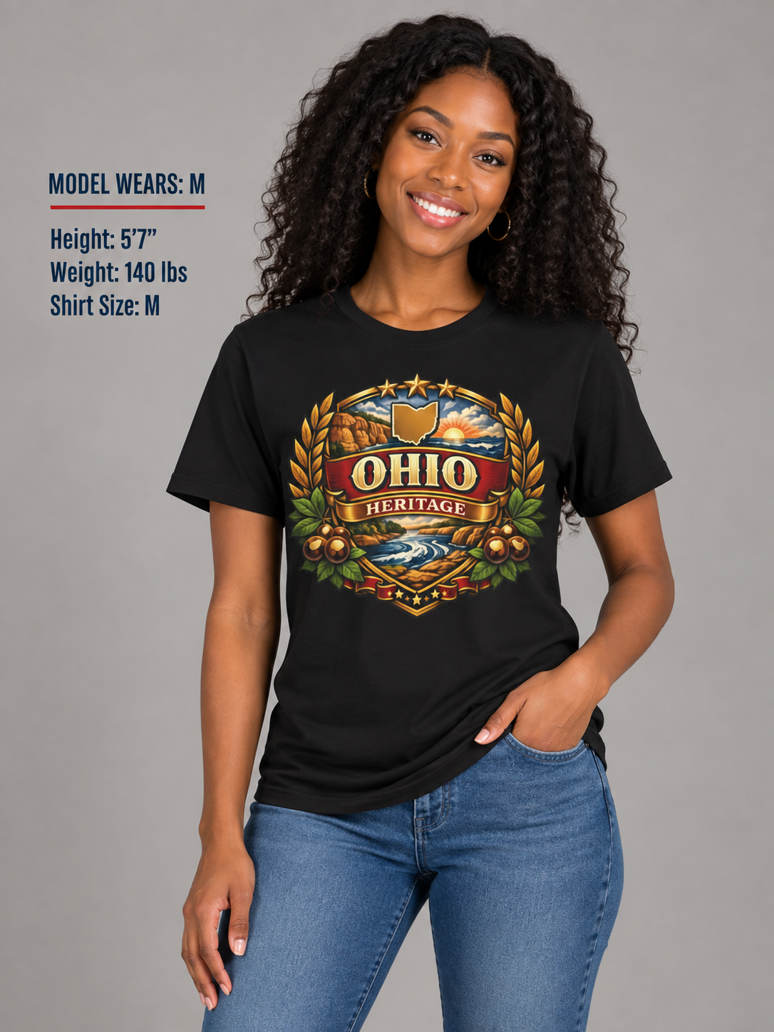 Ohio Heritage Badge Unisex Softstyle T Shirt State Pride Graphic Tee Collections FS03