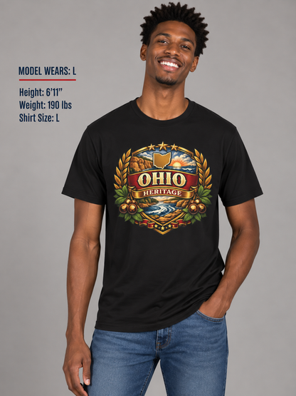 Ohio Heritage Badge Unisex Softstyle T Shirt State Pride Graphic Tee Collections FS03