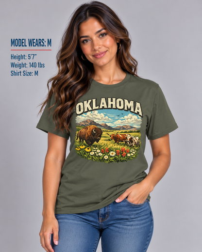 Oklahoma Wildlife Unisex Softstyle T Shirt State Pride Graphic Tee Collections FS03