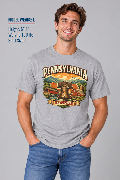 Vintage Pennsylvania Heritage Unisex Softstyle T Shirt State Pride Graphic Tee Collections FS03