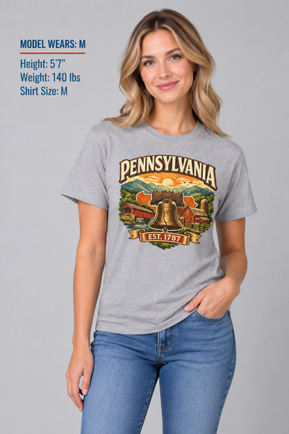Vintage Pennsylvania Heritage Unisex Softstyle T Shirt State Pride Graphic Tee Collections FS03