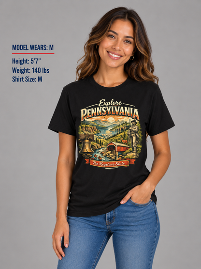 Explore Pennsylvania Unisex Softstyle T Shirt State Pride Graphic Tee Collections FS03