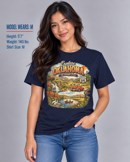 Explore Oklahoma Unisex Softstyle T Shirt State Pride Graphic Tee Collections FS03