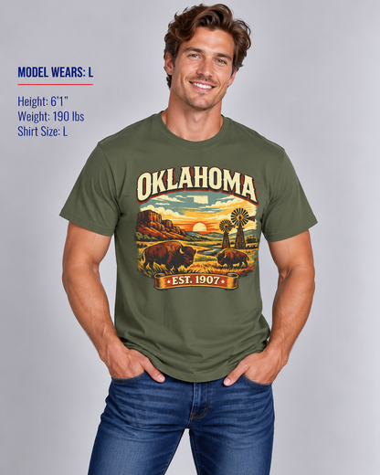 Vintage Oklahoma Heritage Unisex Softstyle T Shirt State Pride Graphic Tee Collections FS03