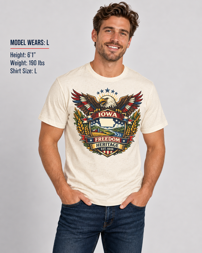 Iowa Americana Eagle Unisex Softstyle T Shirt State Pride Graphic Tee Collections FS03
