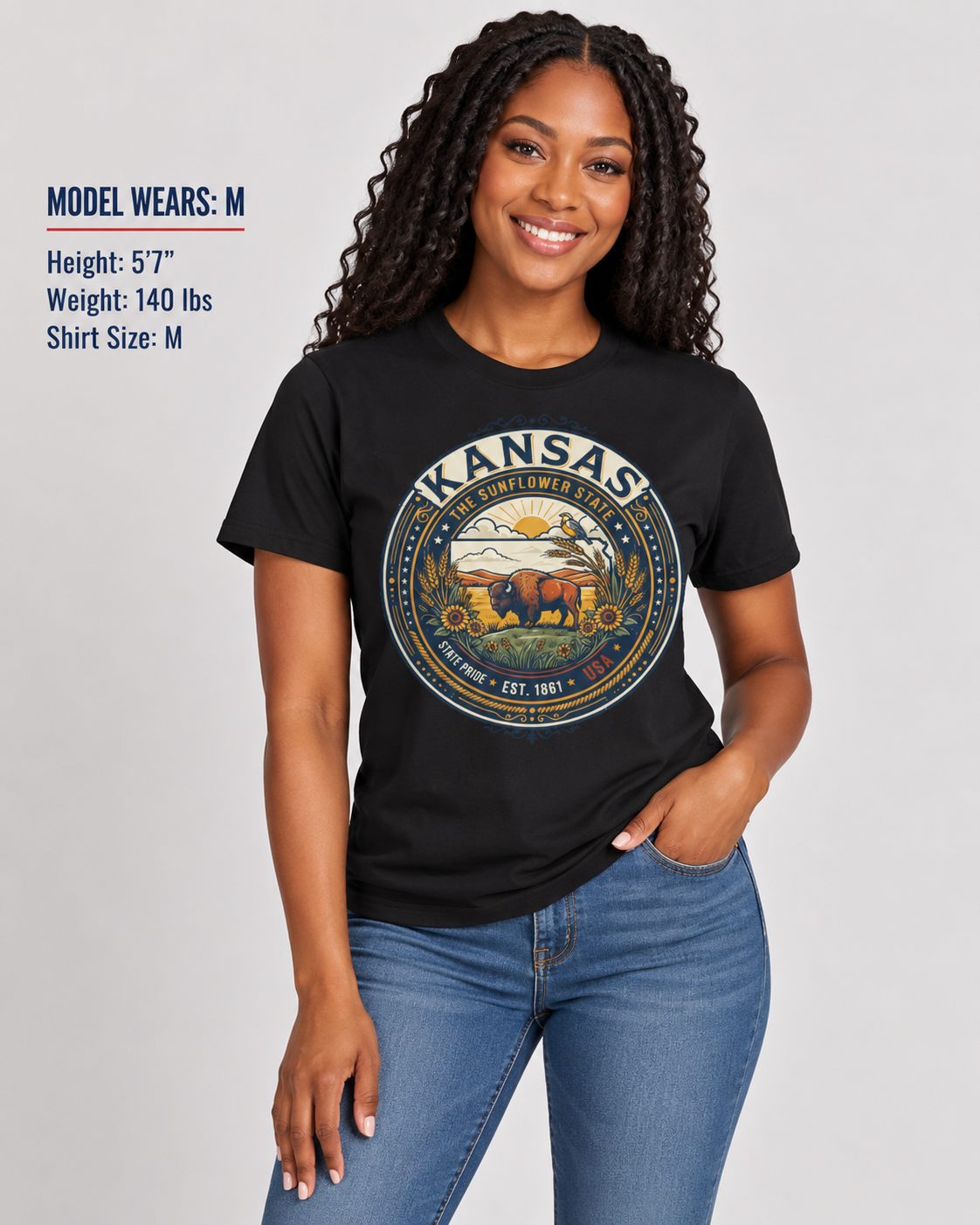 Kansas State Pride Emblem Unisex Softstyle T Shirt State Pride Graphic Tee Collections FS03