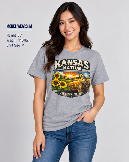 Kansas Native Unisex Softstyle T Shirt State Pride Graphic Tee Collections FS03