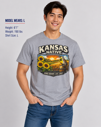 Kansas Native Unisex Softstyle T Shirt State Pride Graphic Tee Collections FS03