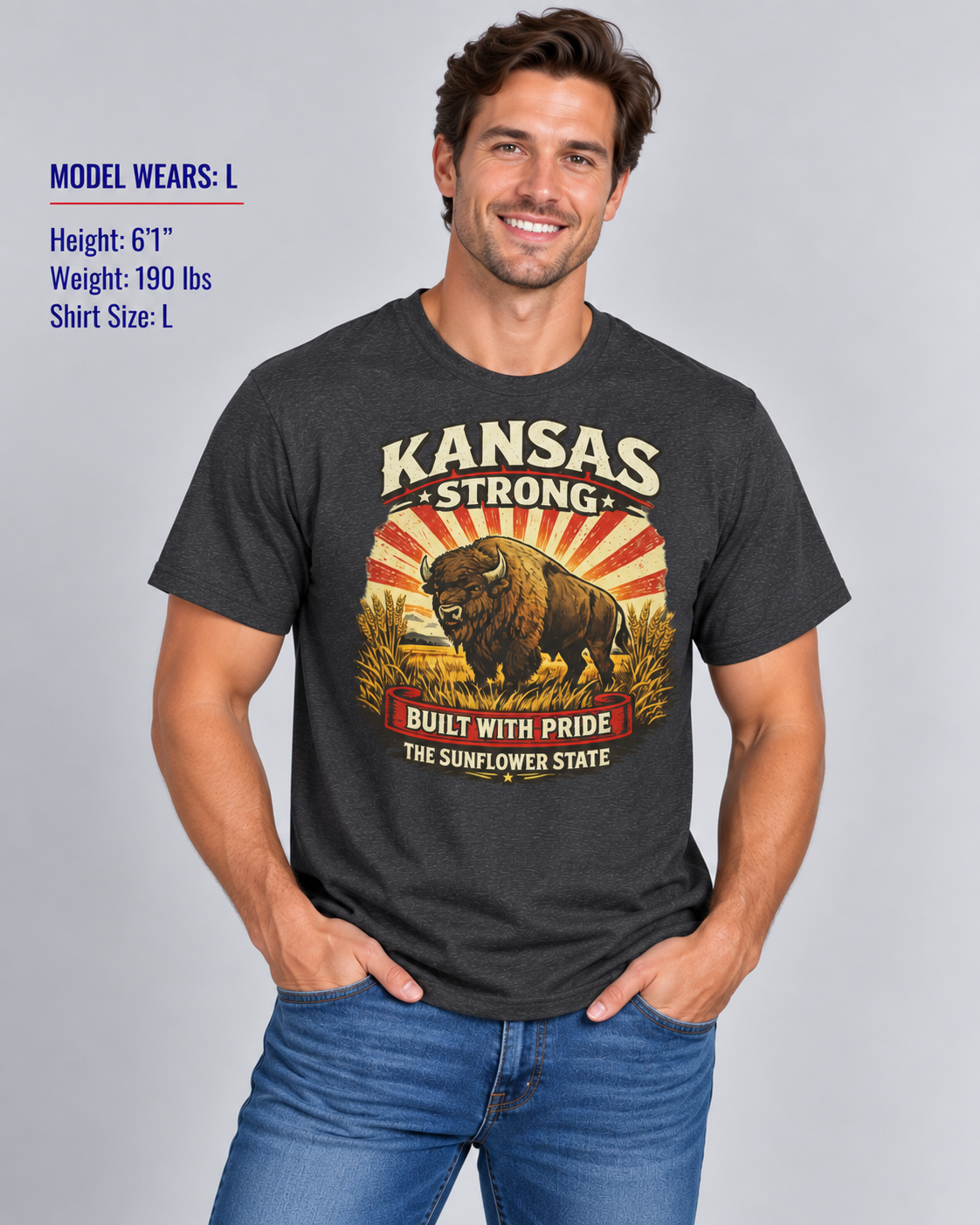 Kansas Strong Unisex Softstyle T Shirt State Pride Graphic Tee Collections FS03