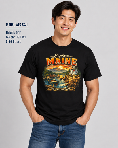 Explore Maine Unisex Softstyle T Shirt State Pride Graphic Tee Collections FS03