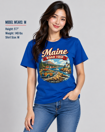Maine Road Trip Unisex Softstyle T Shirt State Pride Graphic Tee Collections FS03