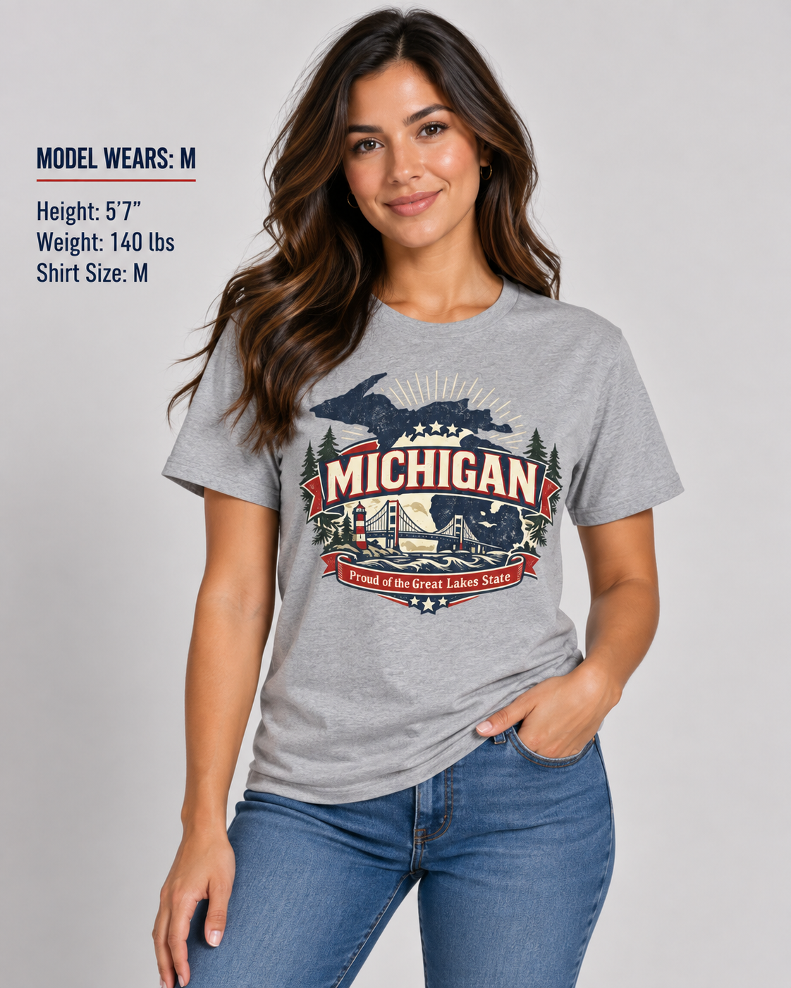 Michigan State Pride Unisex Softstyle T Shirt State Pride Graphic Tee Collections FS03