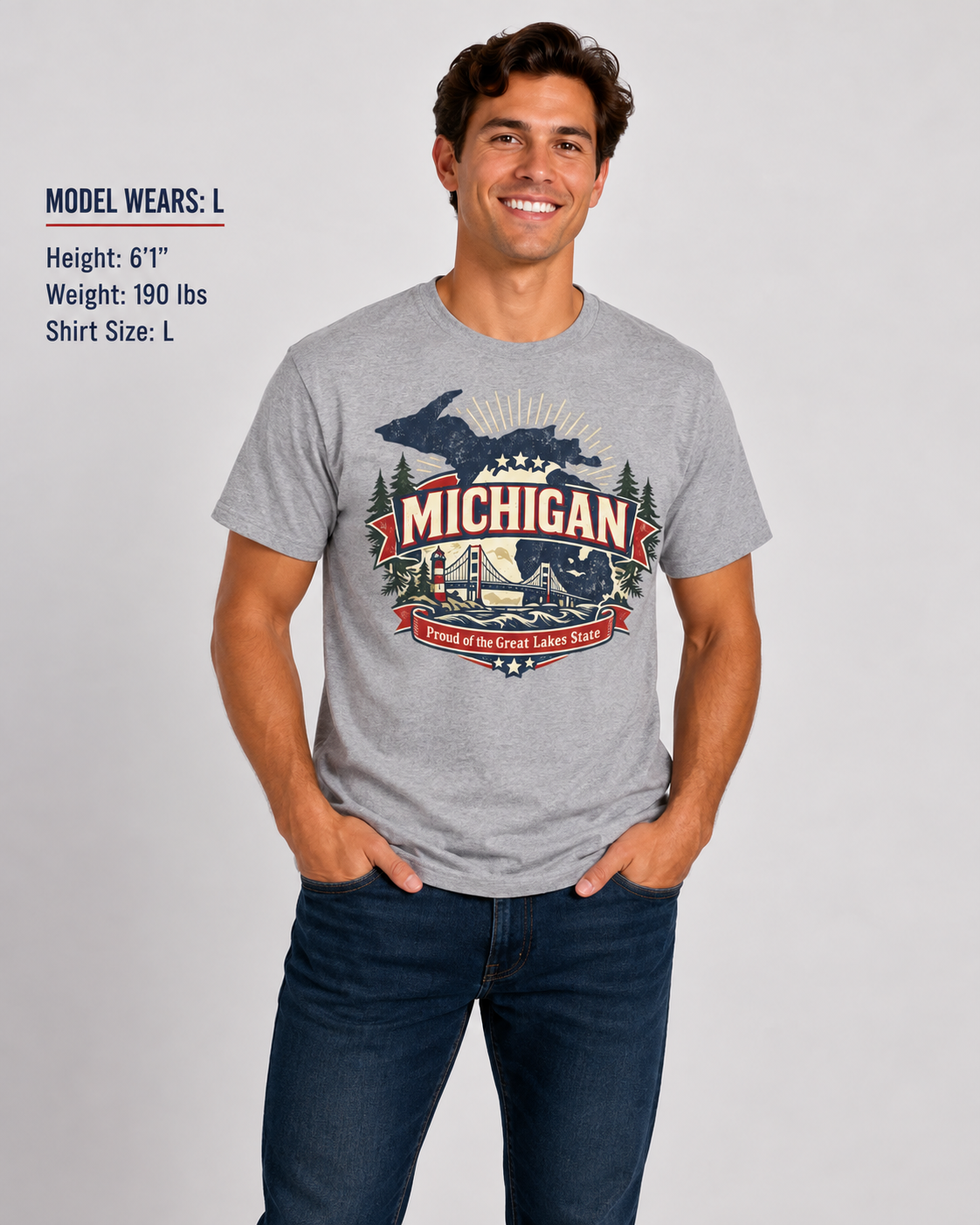 Michigan State Pride Unisex Softstyle T Shirt State Pride Graphic Tee Collections FS03