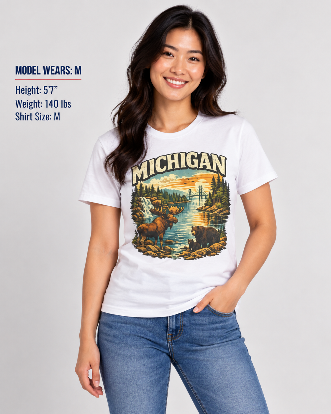 Michigan Wildlife Unisex Softstyle T Shirt State Pride Graphic Tee Collections FS03
