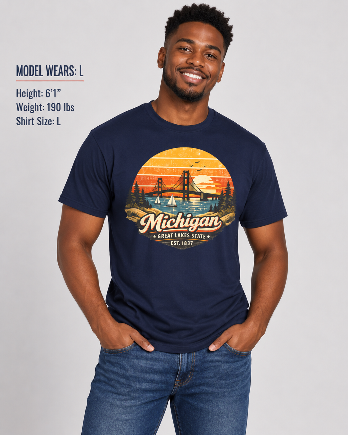 Michigan Lakeside Sunset Unisex Softstyle T Shirt State Pride Graphic Tee Collections FS03
