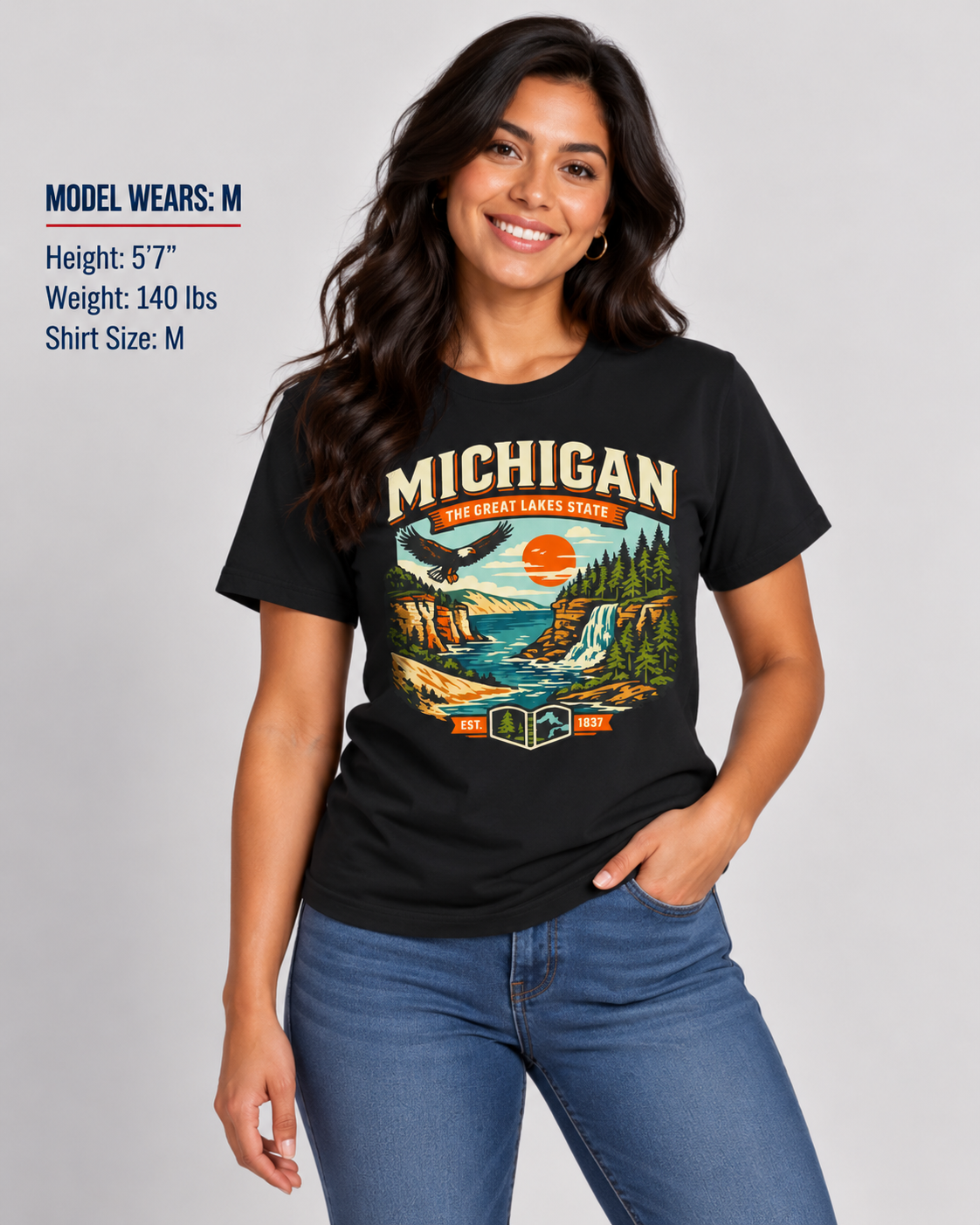 Michigan Great Lakes State Aventure Unisex Softstyle T Shirt State Pride Graphic Tee Collections FS03