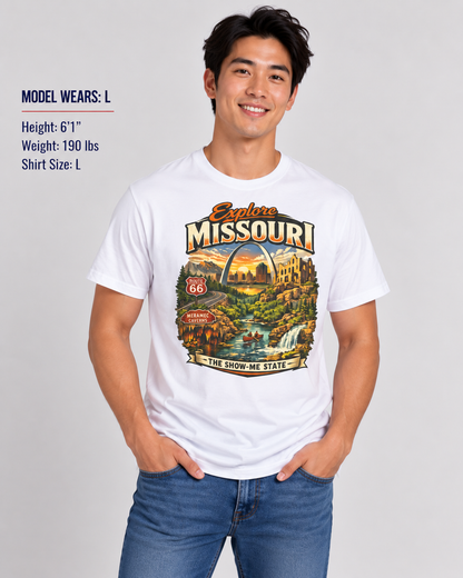 Explore Missouri Unisex Softstyle T Shirt State Pride Graphic Tee Collections FS03