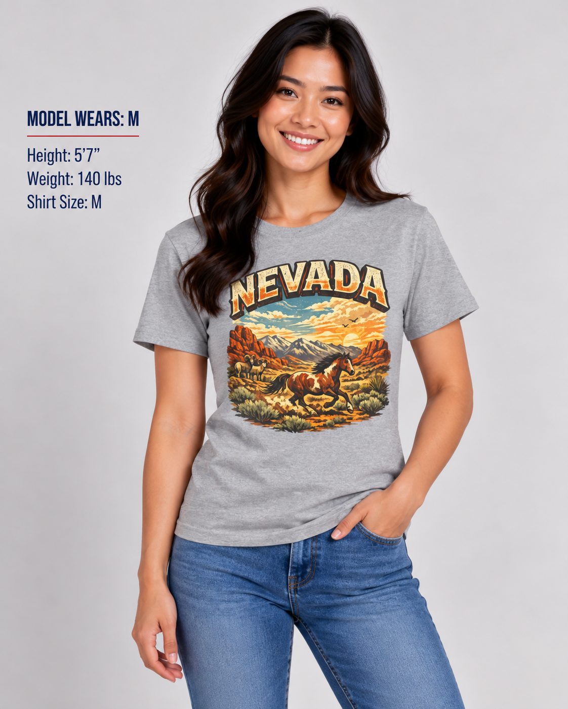 Nevada Wildlife Unisex Softstyle T Shirt State Pride Graphic Tee Collections FS03