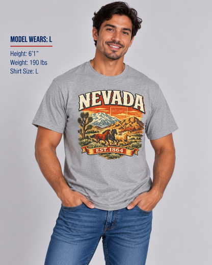 Vintage Nevada Heritage Unisex Softstyle T Shirt State Pride Graphic Tee Collections FS03