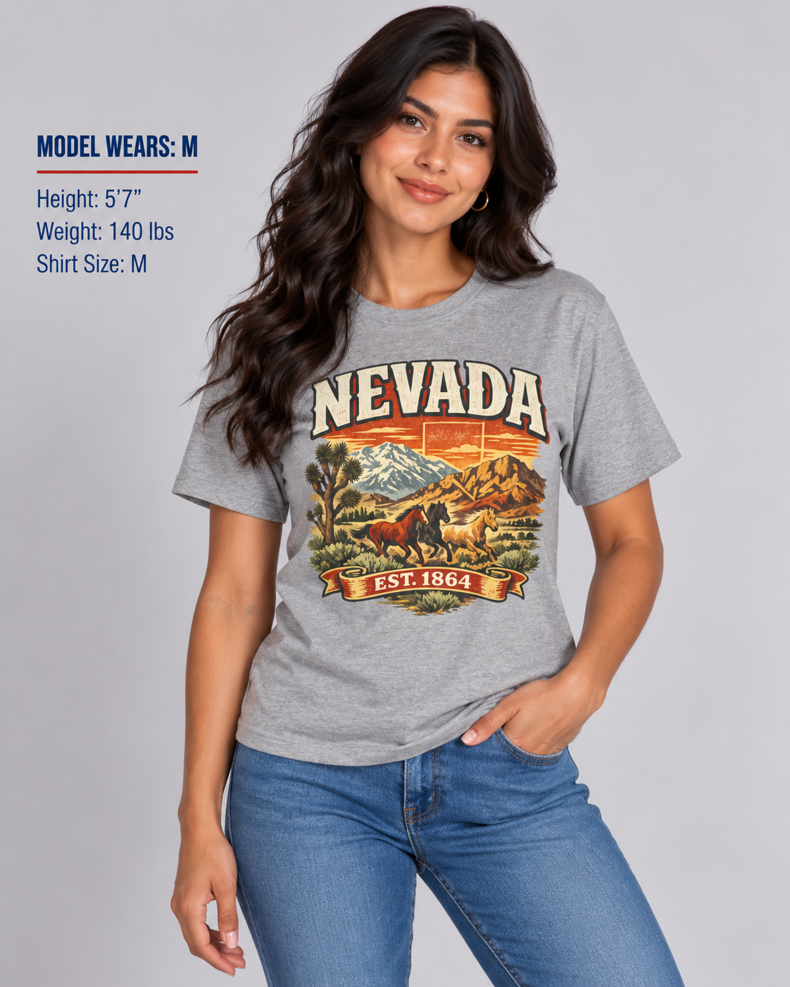 Vintage Nevada Heritage Unisex Softstyle T Shirt State Pride Graphic Tee Collections FS03