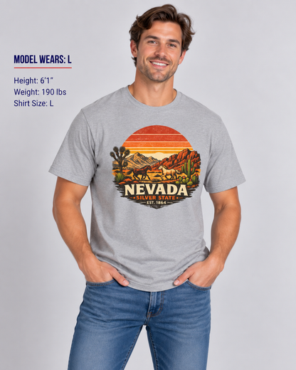 Nevada Desert Sunset Unisex Softstyle T Shirt State Pride Graphic Tee Collections FS03
