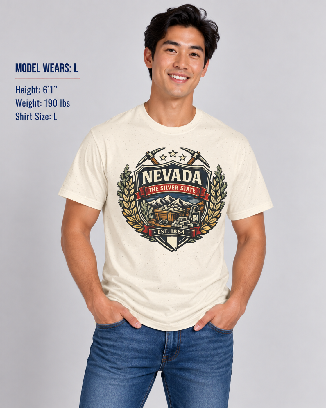 Nevada Heritage Badge Unisex Softstyle T Shirt State Pride Graphic Tee Collections FS03