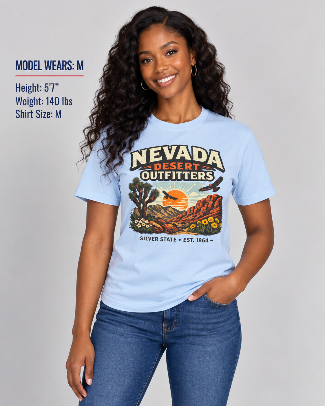 Nevada Desert Outfitters Unisex Softstyle T Shirt State Pride Graphic Tee Collections FS03