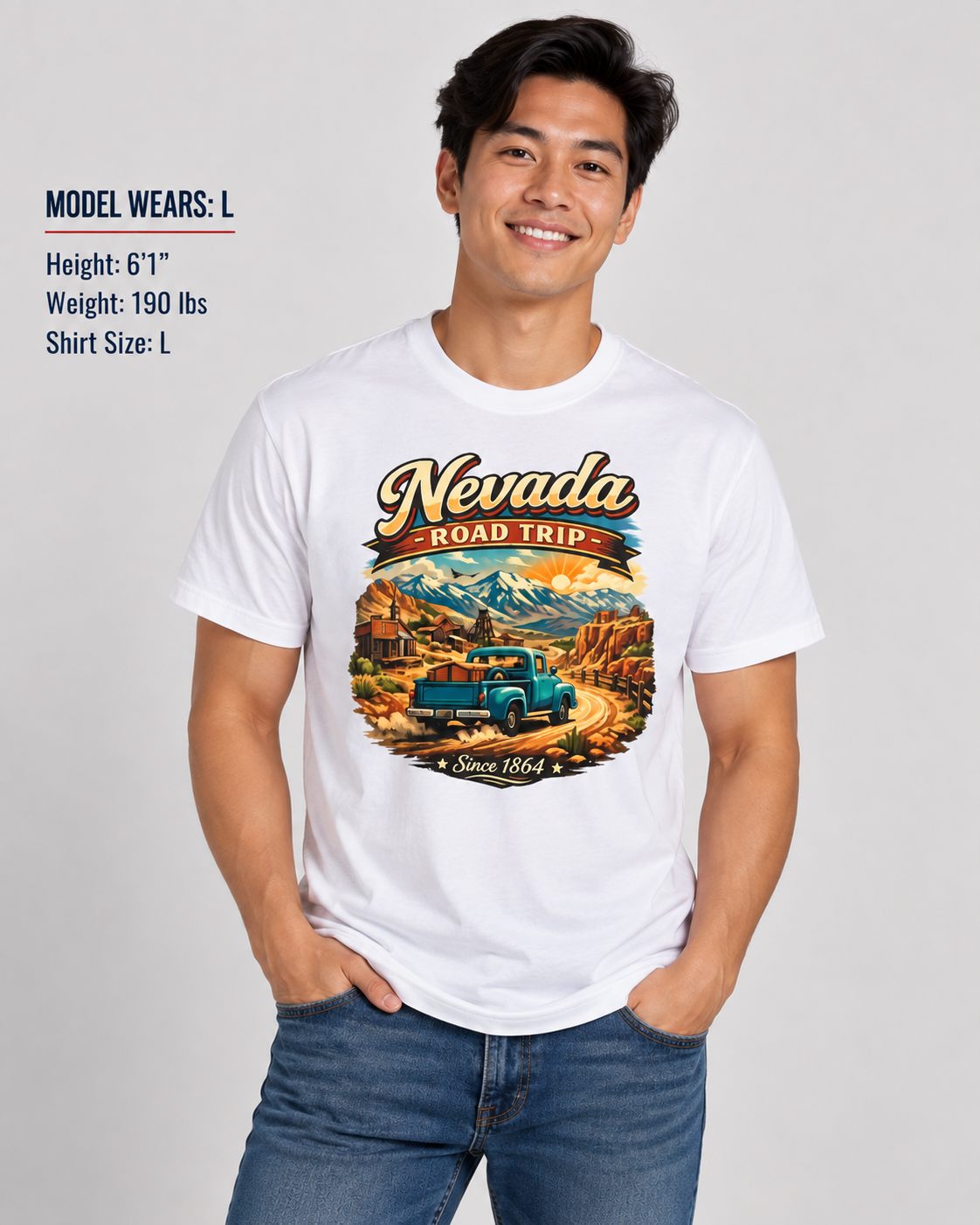 Nevada Road Trip Unisex Softstyle T Shirt State Pride Graphic Tee Collections FS03