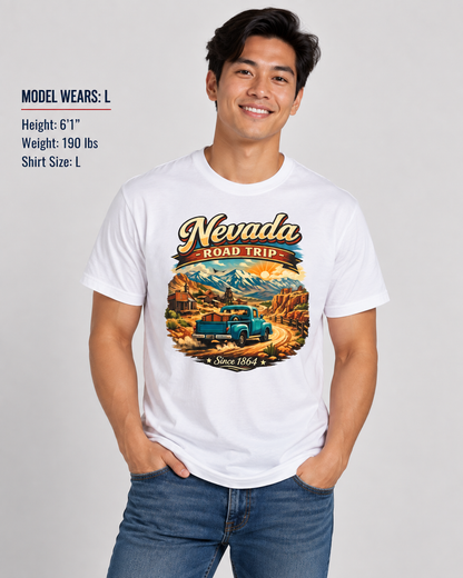 Nevada Road Trip Unisex Softstyle T Shirt State Pride Graphic Tee Collections FS03