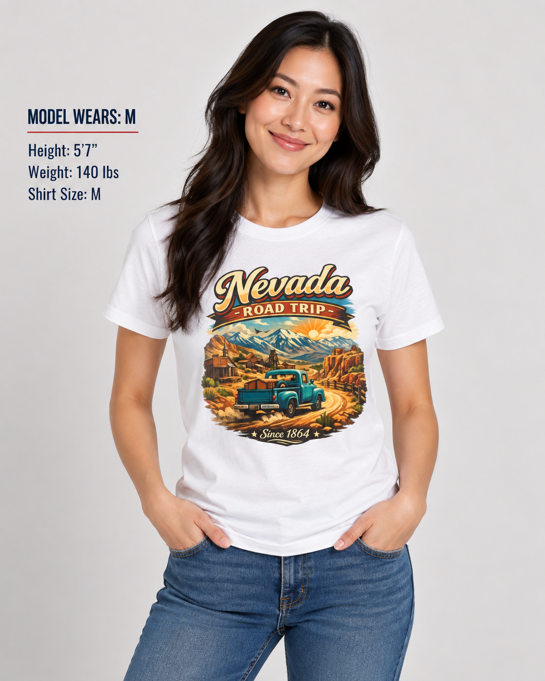 Nevada Road Trip Unisex Softstyle T Shirt State Pride Graphic Tee Collections FS03