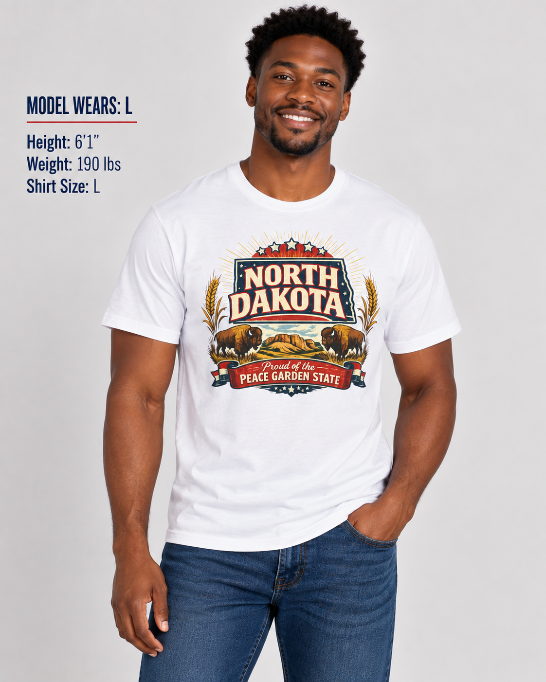 North Dakota State Pride Unisex Softstyle T Shirt State Pride Graphic Tee Collections FS03