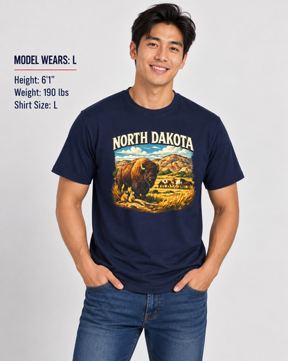 North Dakota Wildlife Unisex Softstyle T Shirt State Pride Graphic Tee Collections FS03