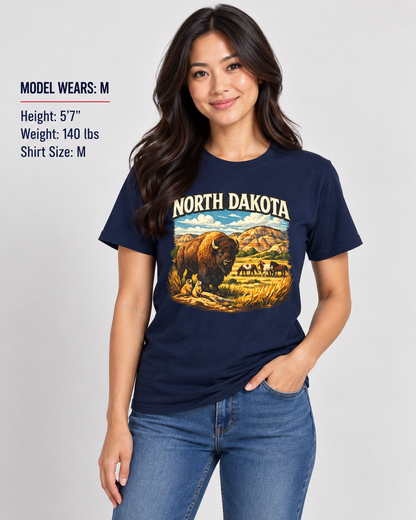 North Dakota Wildlife Unisex Softstyle T Shirt State Pride Graphic Tee Collections FS03