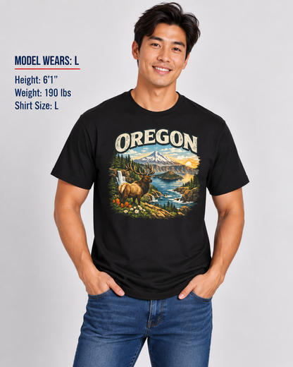 Oregon Wildlife Unisex Softstyle T Shirt State Pride Graphic Tee Collections FS03