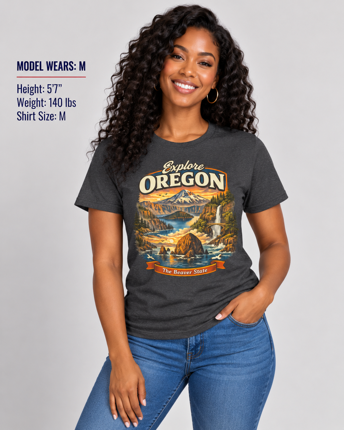 Explore Oregon Unisex Softstyle T Shirt State Pride Graphic Tee Collections FS03