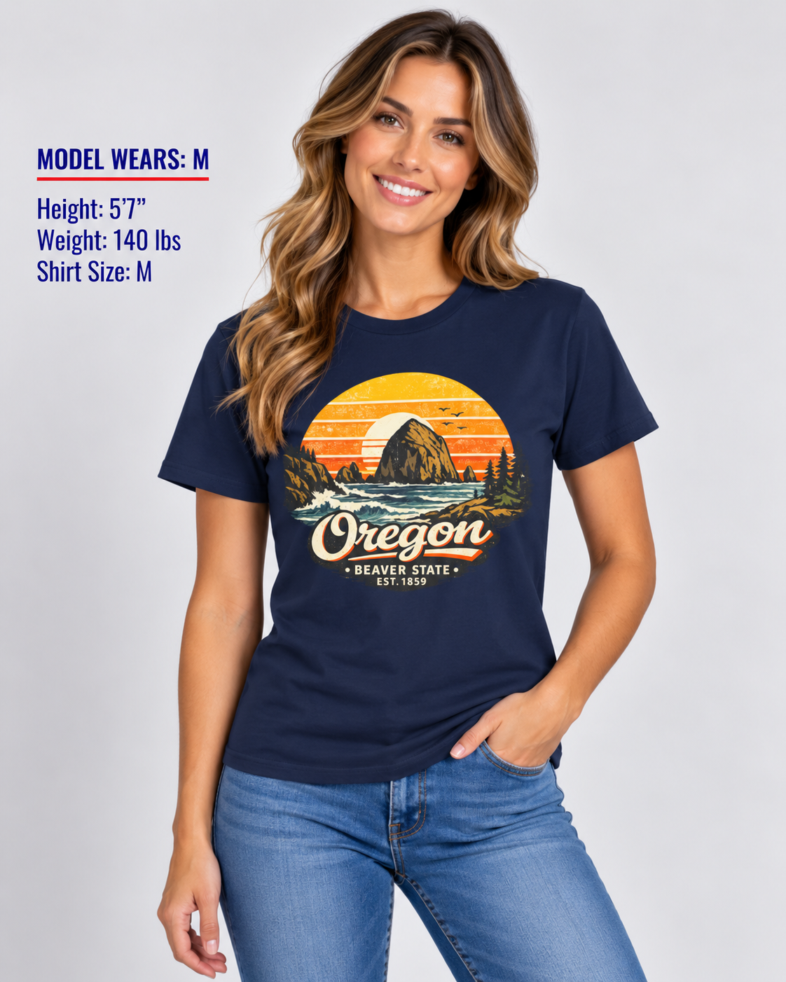 Oregon Pacific Sunset Unisex Softstyle T Shirt State Pride Graphic Tee Collections FS03