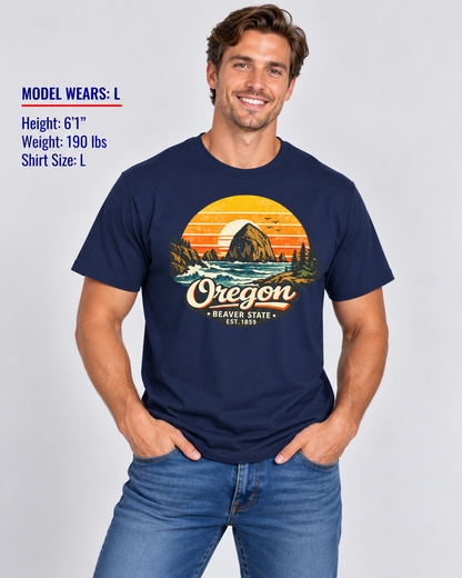 Oregon Pacific Sunset Unisex Softstyle T Shirt State Pride Graphic Tee Collections FS03