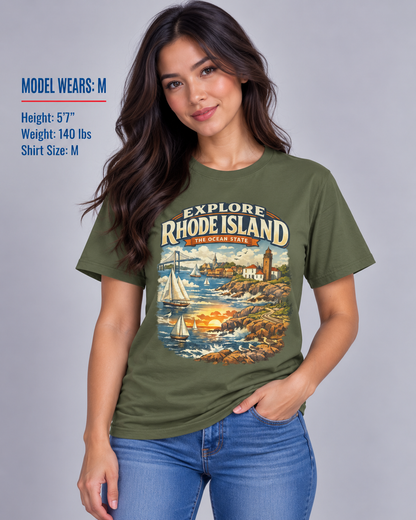 Rhode Island Explore Rhode Island Unisex Softstyle T Shirt State Pride Graphic Tee Collections FS03